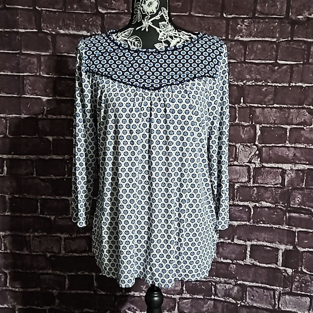 Boden Womans Natasha Blue Stars J0347 Us 12/Uk 16 Viscose Elastane Top